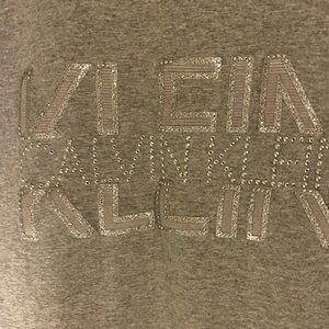 Calvin Klein Heather Gray Logo Top. Bling. New without tags.